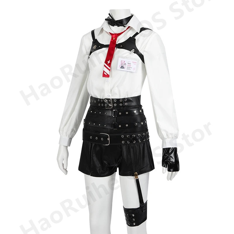 New Anime NIKKE The Goddess Of Victory Yuni Cosplay Costume Game Suit Wig Leather Whip Gloves Lovely Uniform Halloween Outfit