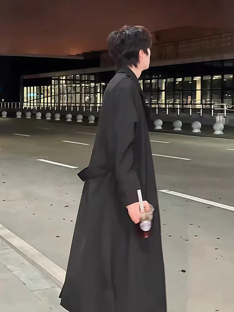 

Мужской тренчкот в клетку, свободного кроя, демисезонный, непромокаемый, в стиле викторианский, Y2K, для походов, с китайской застежкой, в стиле Golden Section Fashion