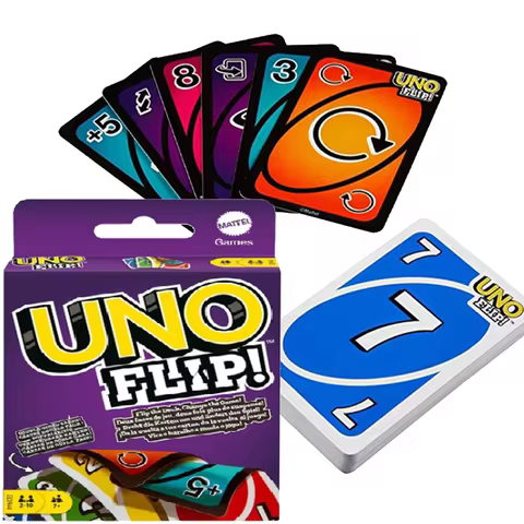 Mattel Games Uno Flip Card Game for Kids Adults Parties Collectible Deck Based On Popular Series for 2 To 10 Players