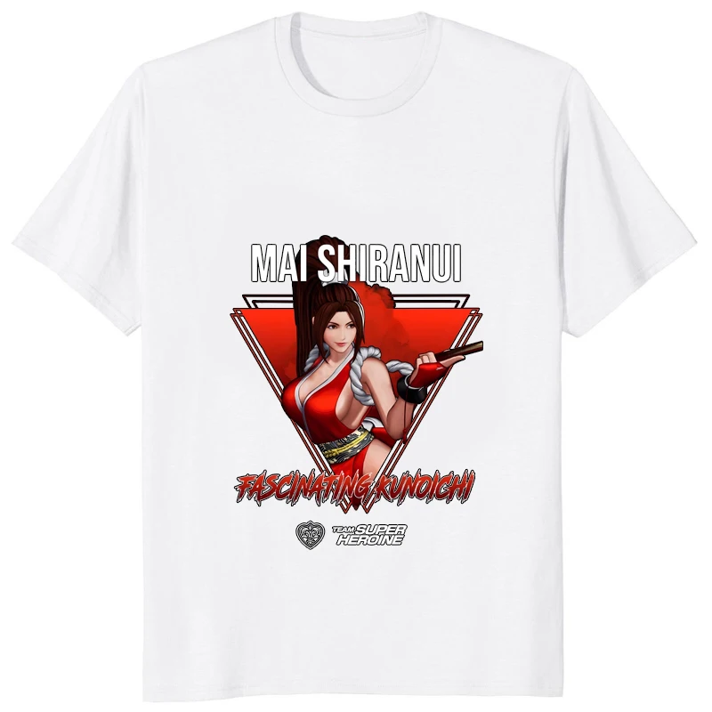 King of Fighters XV Graphic Mai Shiranui Printed Waifu Tshirt Casual Streetwear Otaku T Shirt Fighting Technology Game Male Tees