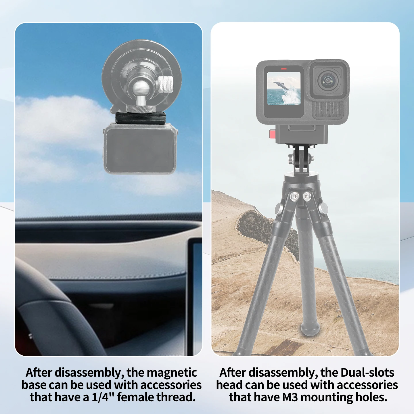 Für DJI OSMO Action 6/Nano Übertragungsmodul Magnetischer Stativadapter Schnellverschluss NATO-Schiene Action-Kamera Schnellmontage-Halterung – Detail 4