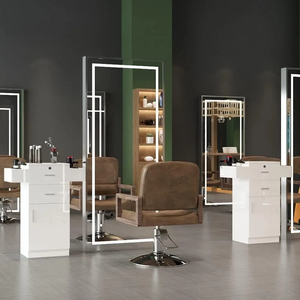 Beauty Salon Station, Locking Beauty Storage Cabinet Salon Hair Dryer Barber Shop Stylist Equipment Salon Furniture