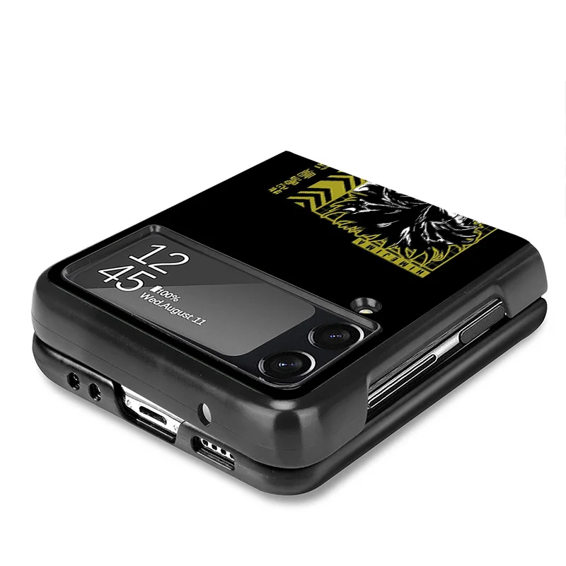 Luxury Mobile Phone Cases For Samsung Galaxy ZFlip6 Z Flip3 Flip4 Flip5 5G Flip 6 5 4 3 Demon Slayer Black Hard Anti-Drop Cover image 2