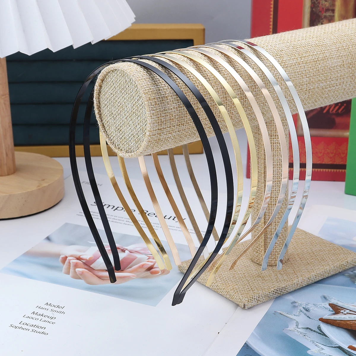 10 قطعة/الوحدة 4 مللي متر موضة معدنية فارغة عقال أغطية الرأس الذهب اللون بسيط عقال DIY بها بنفسك اليدوية النساء العصابات الشعر مجوهرات ديكو #3