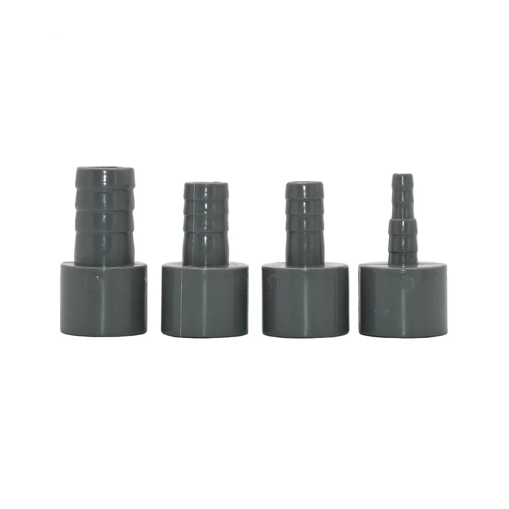 Grey 8/10/12/16mm PVC Hose Barb Connector 20mm 1/2 Thread Garden Hose Barb Fitting Farm Irrigation PE Pipe Joint