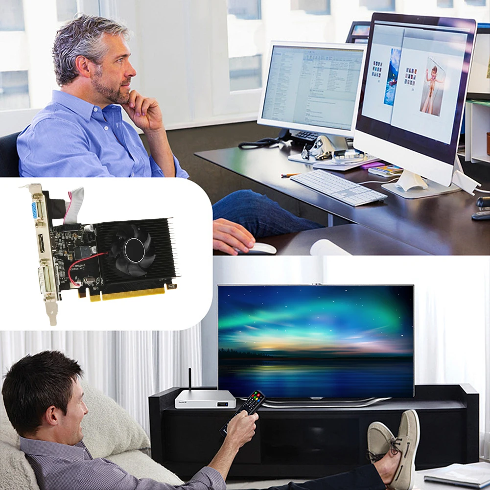 R5 230 2GB GDDR3 64Bit بطاقة الرسومات PCI-E 2.0 16X بطاقات الفيديو AMD Radeon R5 230 رقاقة ألعاب الكمبيوتر GPU VGA محولات الرسومات
