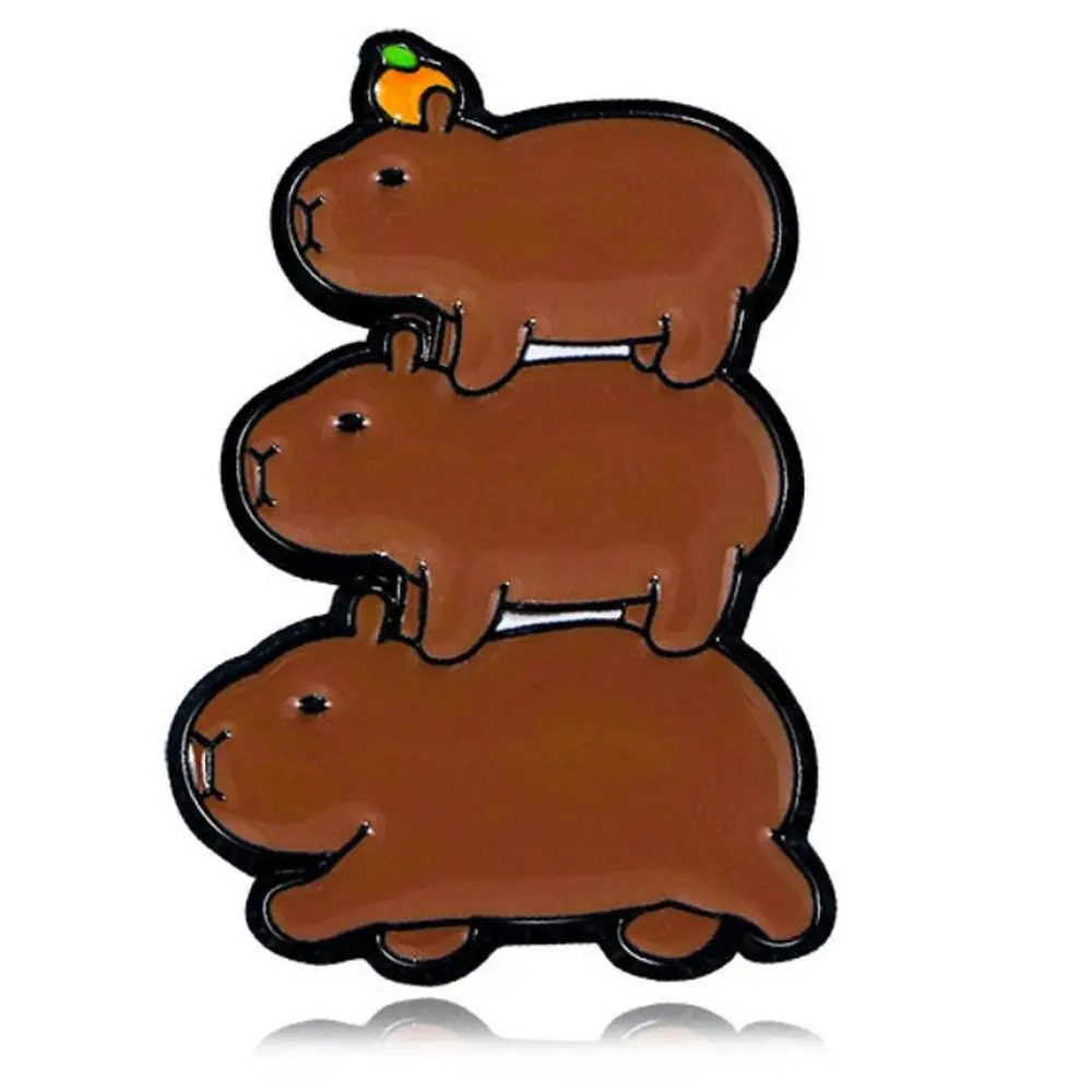 Animal Capybara Pin Jeans Cartoon Emoticon Pack Cartoon Pin Brooch Metal Cute Alloy Badge Backpack Accessories