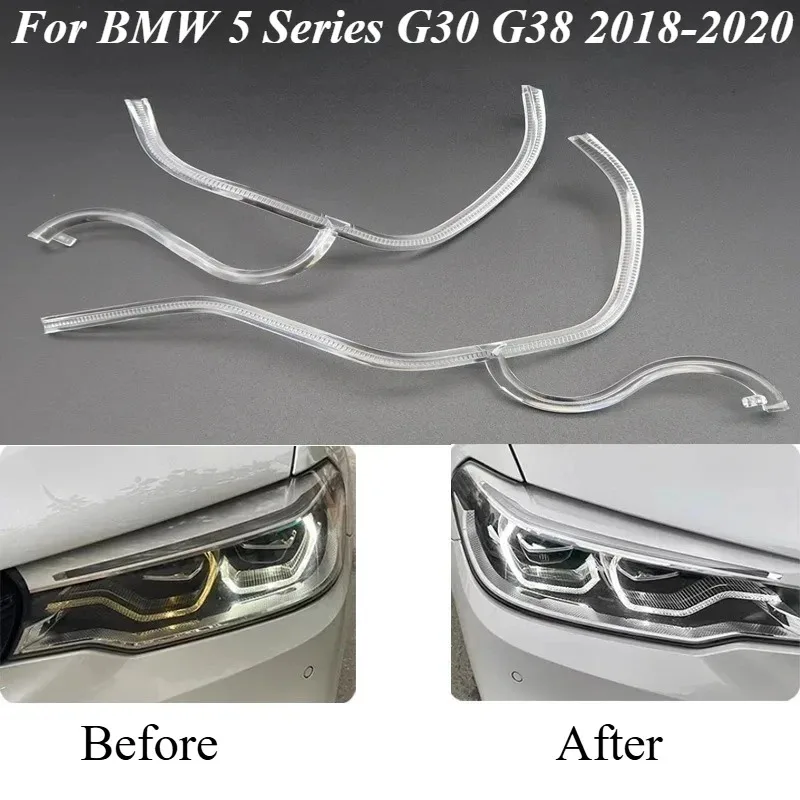 

Для BMW 5 серии G30 G38 2018-2020 светодиодный DRL направляющая пластина Световодящая трубка Направляющая дневных ходовых огней Angel Eye