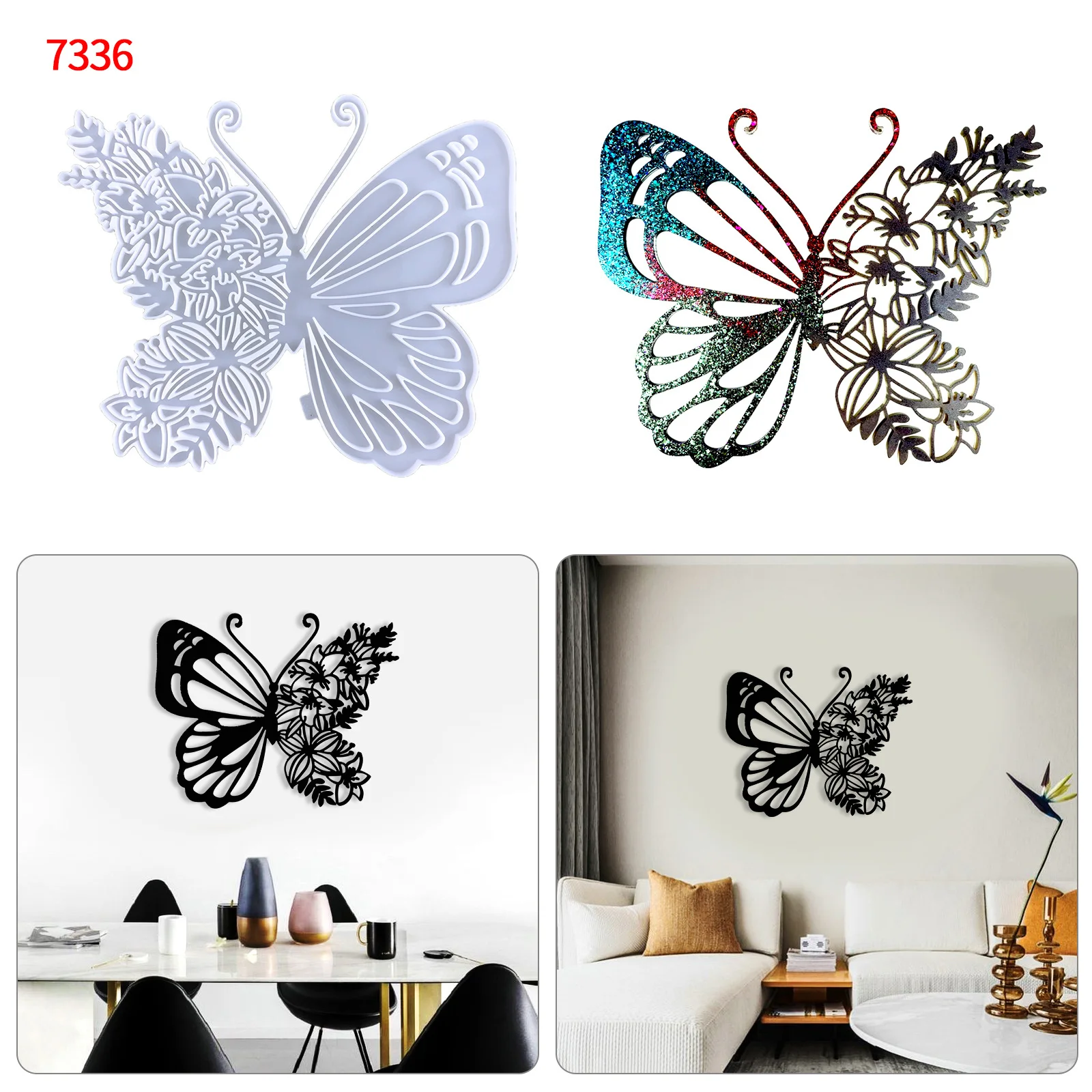 Butterfly Decoration Crystal Silicone Mold DIY Butterfly Wall Hanging Pendant Tabletop Ornament Epoxy Silicone Mold For Resin