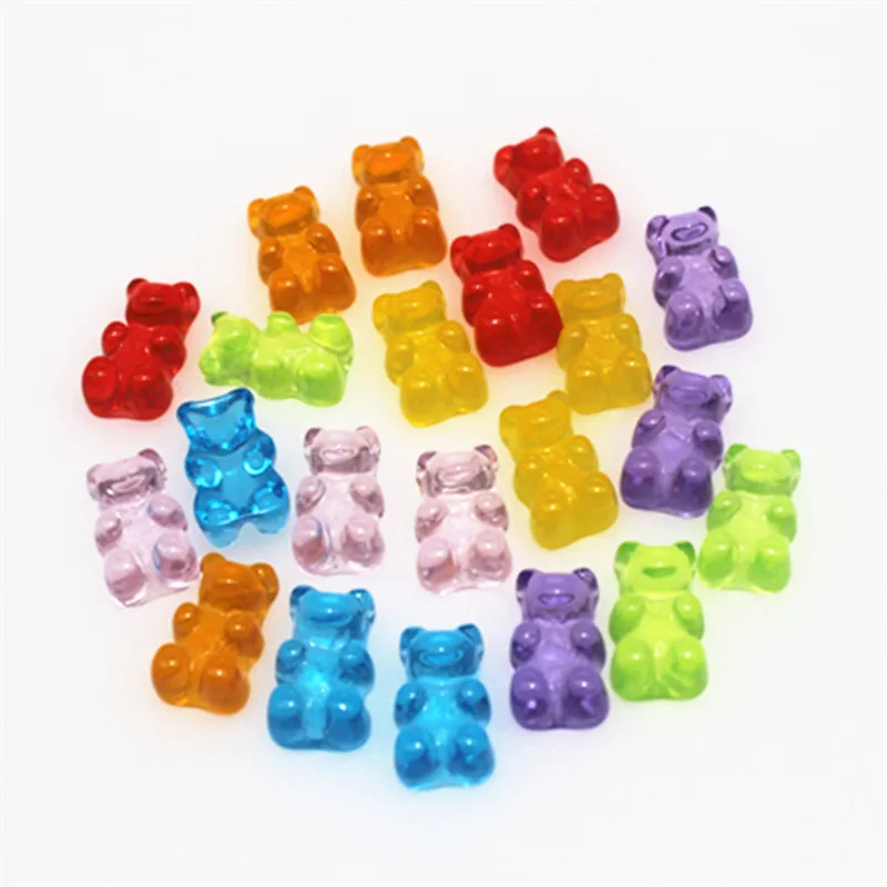 30pcs Colori Della Miscela di Resina Orso Dolce Candy Flatback Cabochon Cibo Simulazione di Arte Della Decorazione del Rifornimento di Fascino Del