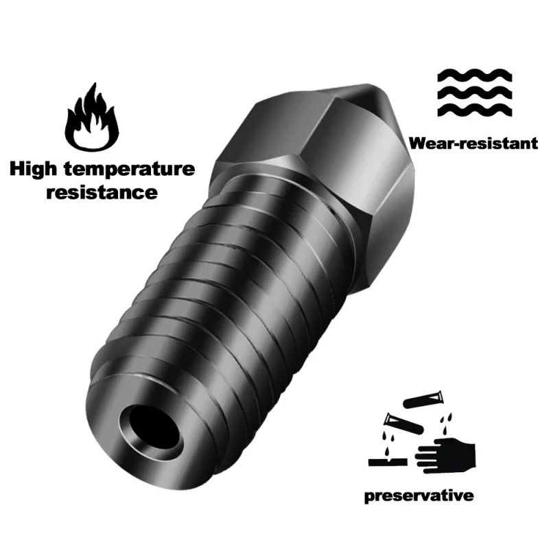 Stampante 3D e3d v6 estrusore 0.4 ugello acciaio temprato ad alta durezza metallo ugello ad alta temperatura da 1.75mm per stampante 3D ankermake