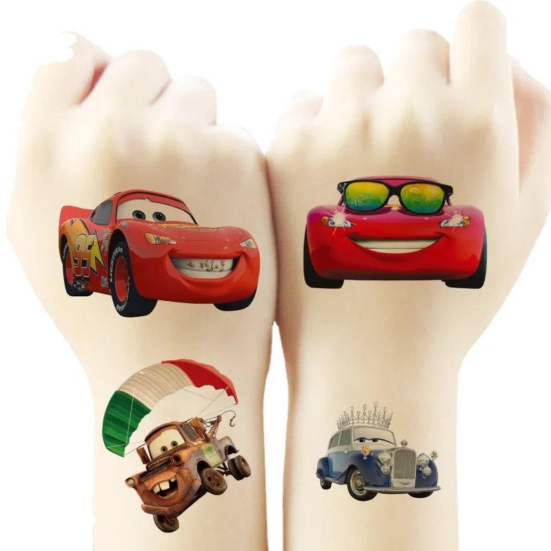 

Disney Cars Tattoo Stickers Anime Figures Lightning McQueen Cartoon Sticker Cute Kids Birthday Party Gift Water Transfer Sticker