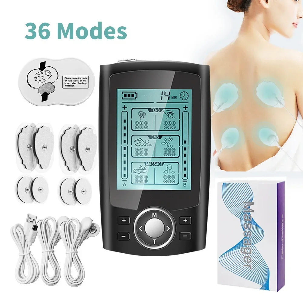 

36 Mode EMS Pulse Physiotherapy Machine Rechargeable Muscle Massager Body Neck Back Massage Relaxation Myostimulator Tools