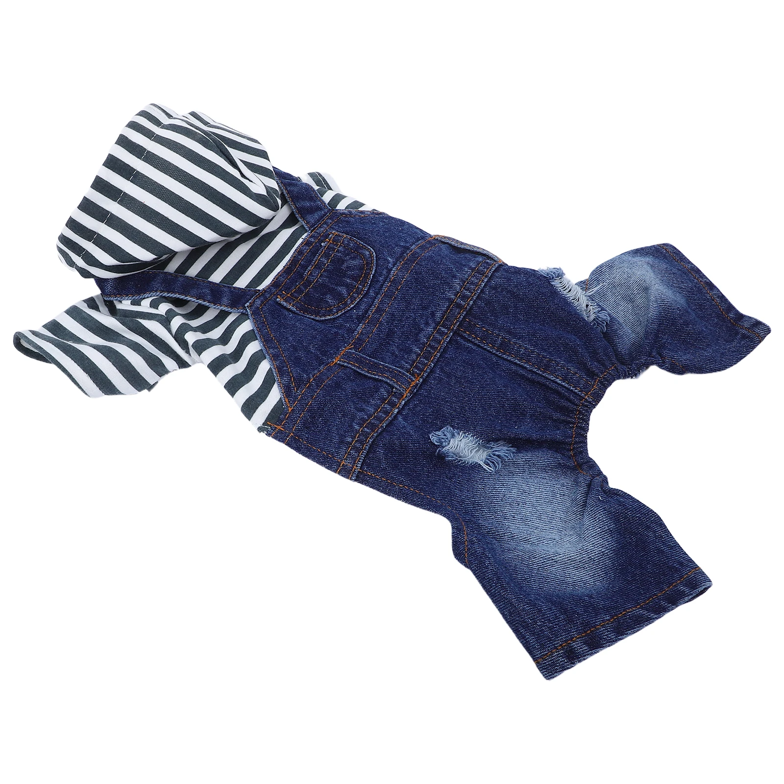 

1Pcs Dog Jumpsuit Pet Clothes Suspenders Denim Hooded Warm Puppy Outfit for Photos Sleeping Daily Use Pet Dog Clothes