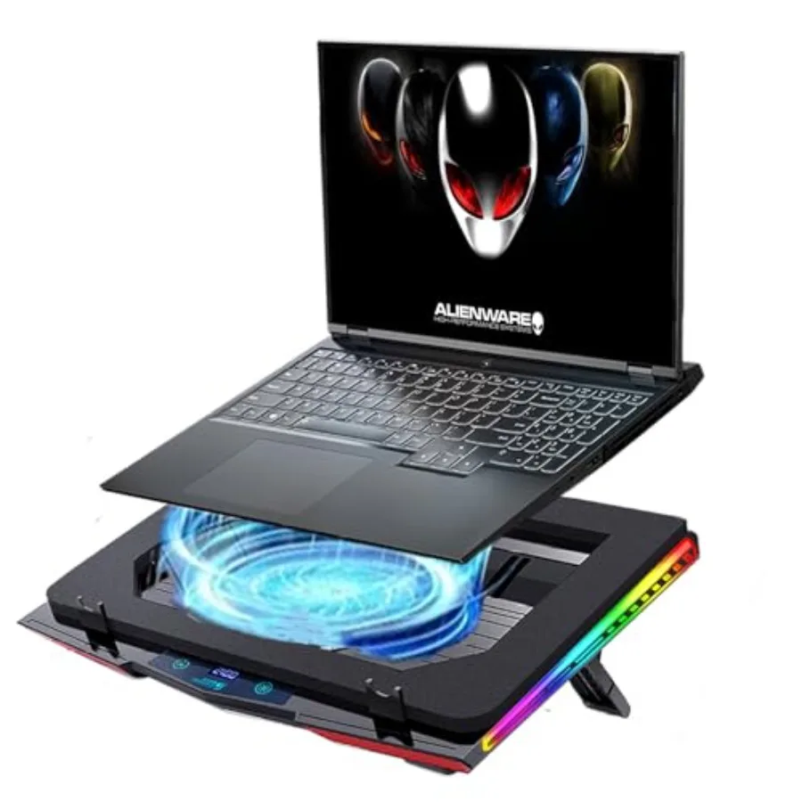 

Охлаждающая подставка для игрового ноутбука Dell Alienware M17 M16 M15 X17 X16 X15 X14 Area51m ноутбука с мощным турбо-вентилятором RGB Lig