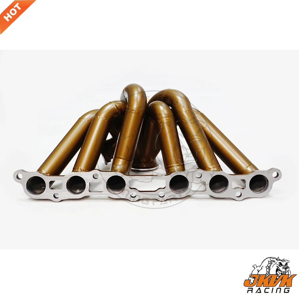 JKVK RACING Ceramic coating 3.0‘’ V band SS304 3mm Steam Pipe  Turbo Manifold  For To yo ta Supra Mk4 Le xus GS300 2JZGE