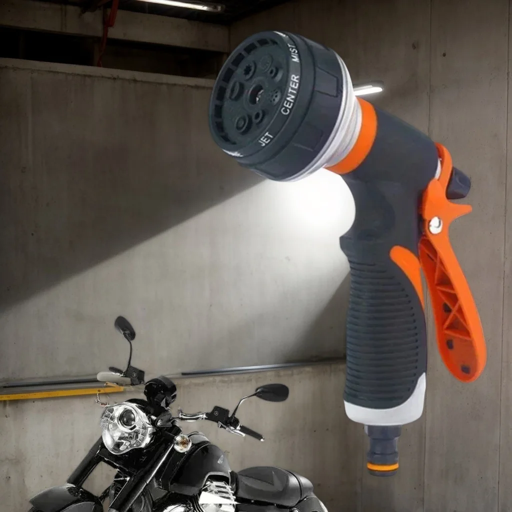 

Водяной пистолет высокого давления, 1 шт., прочная 8-функциональная регулируемая спринклерная головка для мытья мотоциклов