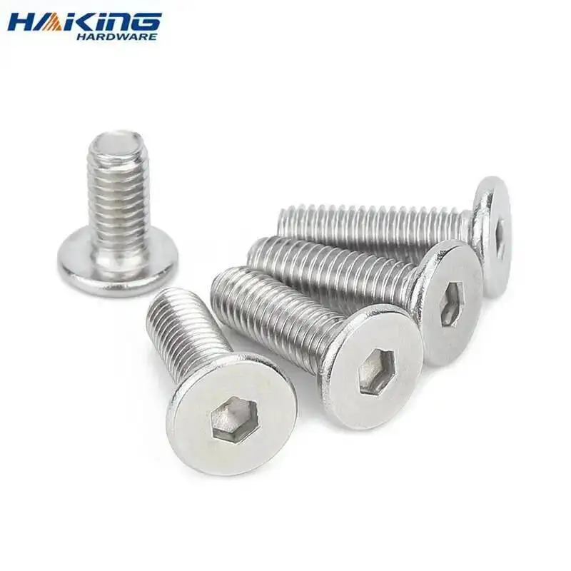 10pcs/lot 304 Stainless Steel Hex Hexagon CM Socket Ultra Thin Super Flat Wafer Head Screw Bolt M1.6 M2 M2.5 M3 M4 M5 M6 M8