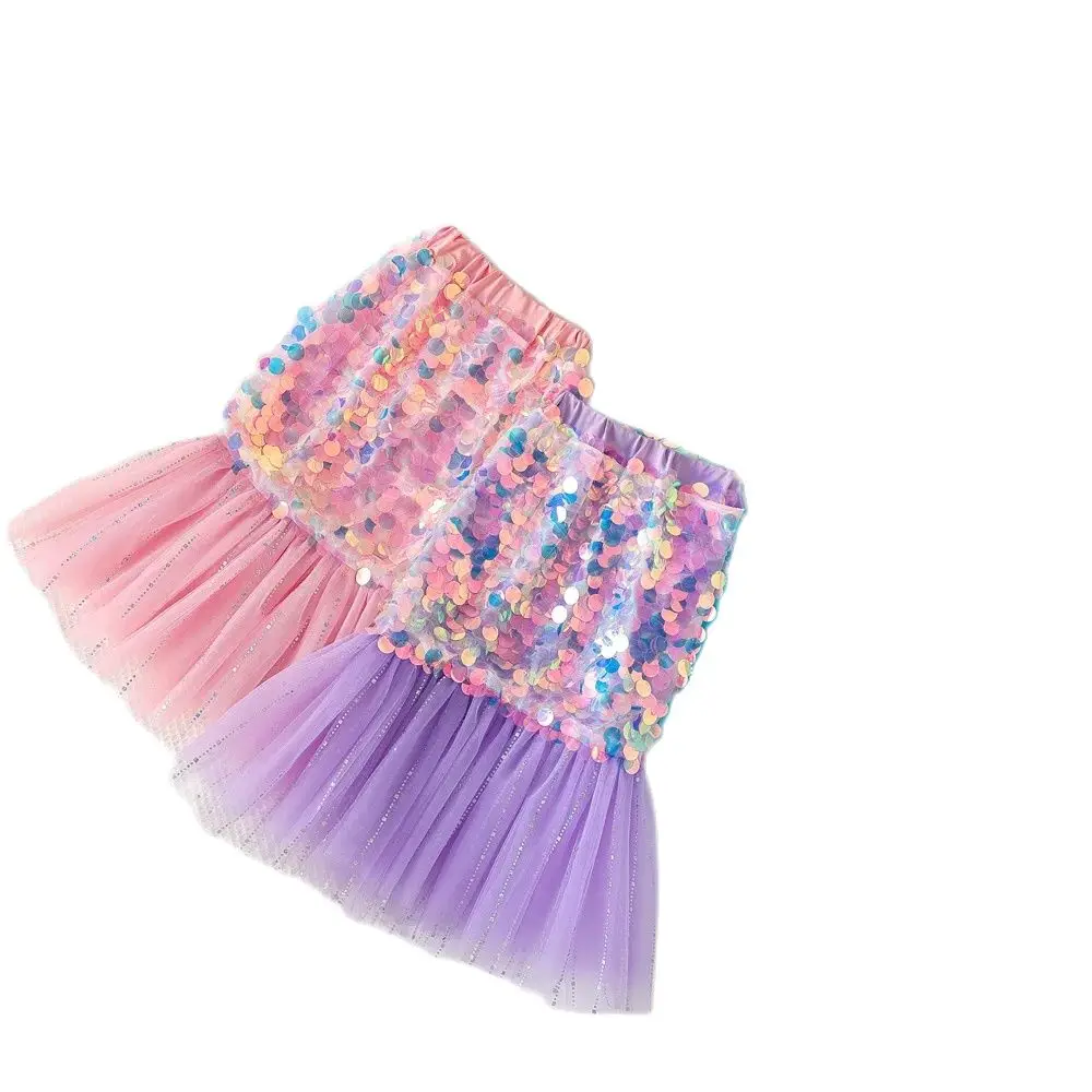 Whole Sale Low Price Mermaid Princess Cosplay Colorful Skirt Sequins Costume Halloween for Kid