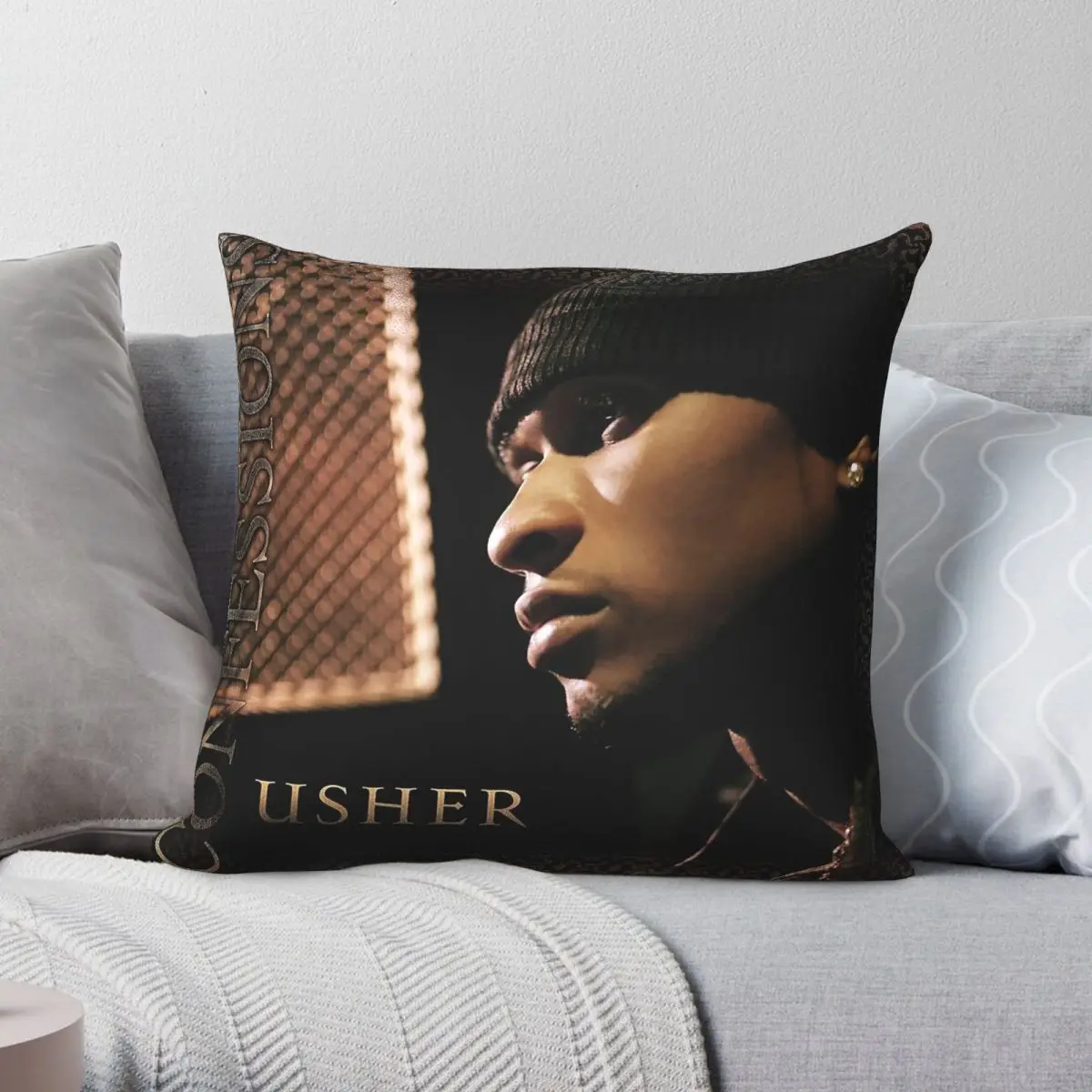 Confessions Album Usher Raymond Square Pillowcase Polyester Linen Velvet Pattern Decorative Throw Pillow Case Room Cushion Cover