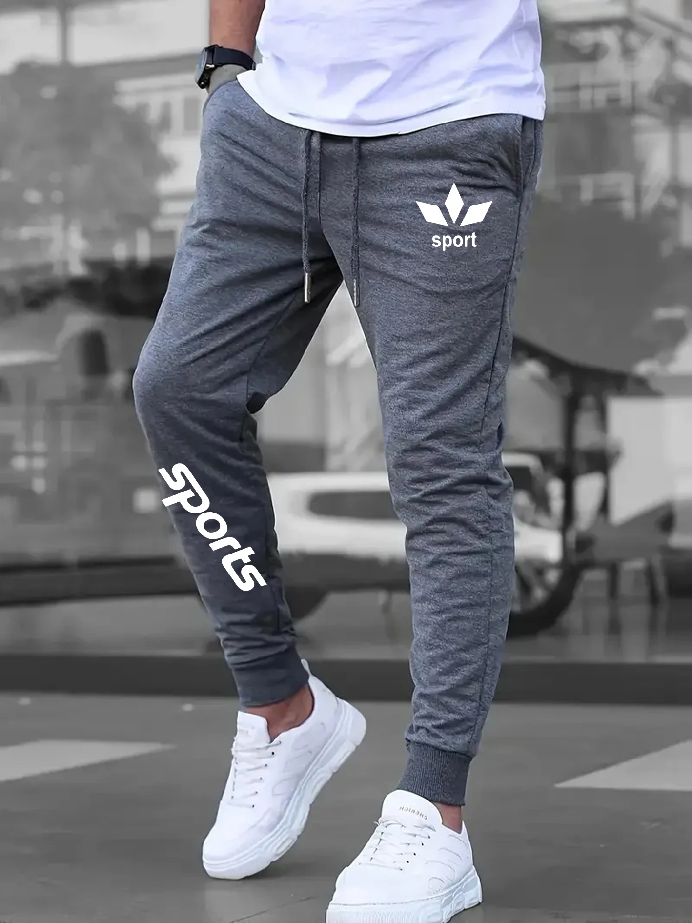 

Men's Relaxed Fit Sweatpants, Drawstring Waist, Wrinkle-Resistant & Skin-Friendly Fabric, Tapered Cuffs, H