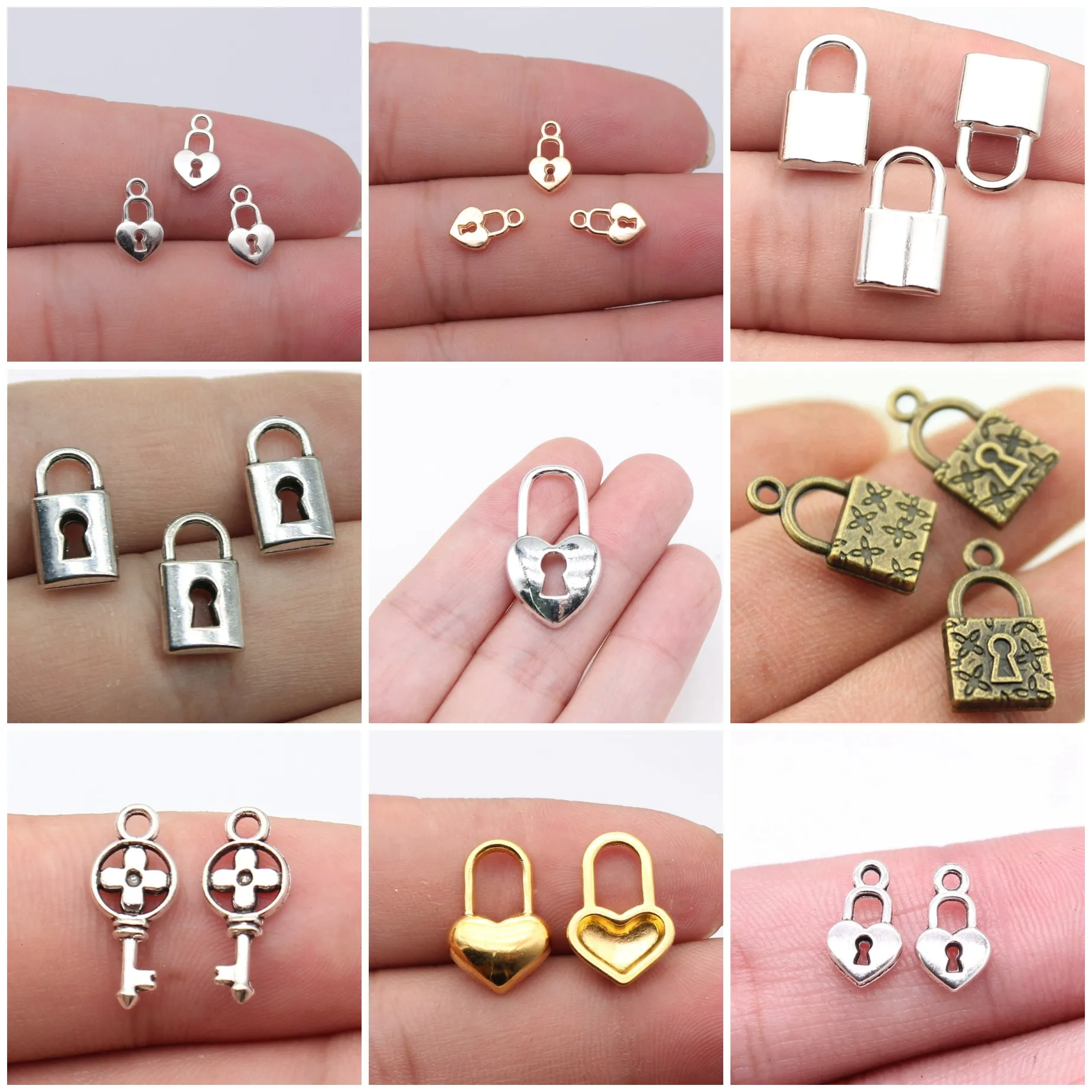 Key And Lock Matching Pair Charms Pendant Couple Jewelry Set Charms Pendants For DIY Bracelet Necklace Jewelry Making Supplies