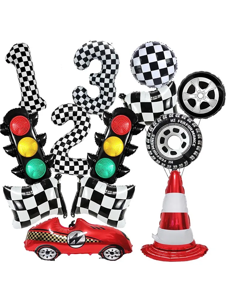 AliExpress NONE Race Car Birthday Foil Balloons Truck Bike Wheels 40'' Number Balloon Boy's Racing Car Theme Party Favor Decor Supplies