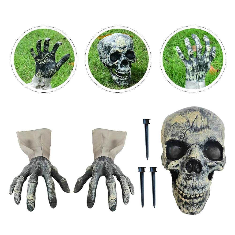 

1 Set Wear-Resistant Waterproof Halloween Skull Stakes Garden Yard Decorations Outdoor Festival Lawn Accessories