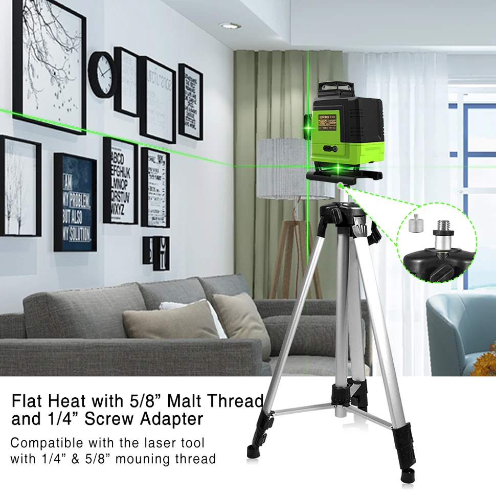 CLUBIONA Treppiede telescopico regolabile universale in alluminio da 1,5 m Testa inclinabile filettata 5/8,1/4 a sgancio rapido per fotocamera con livelli laser