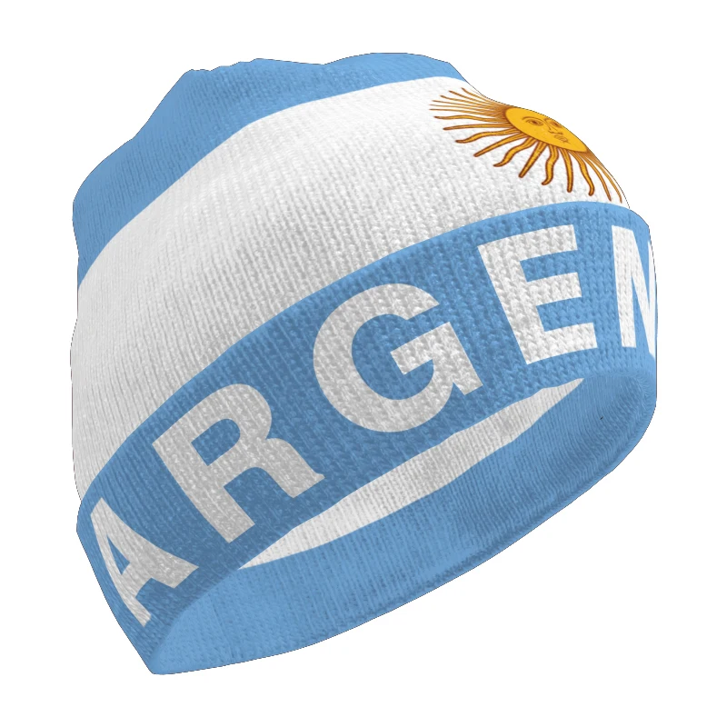 Argentina Knitted Hat Free Custom Name Photo Logo Pullover Argentine Spanish Arg Flags Knit Keep Warm Caps Ar Hip Hop Beanies