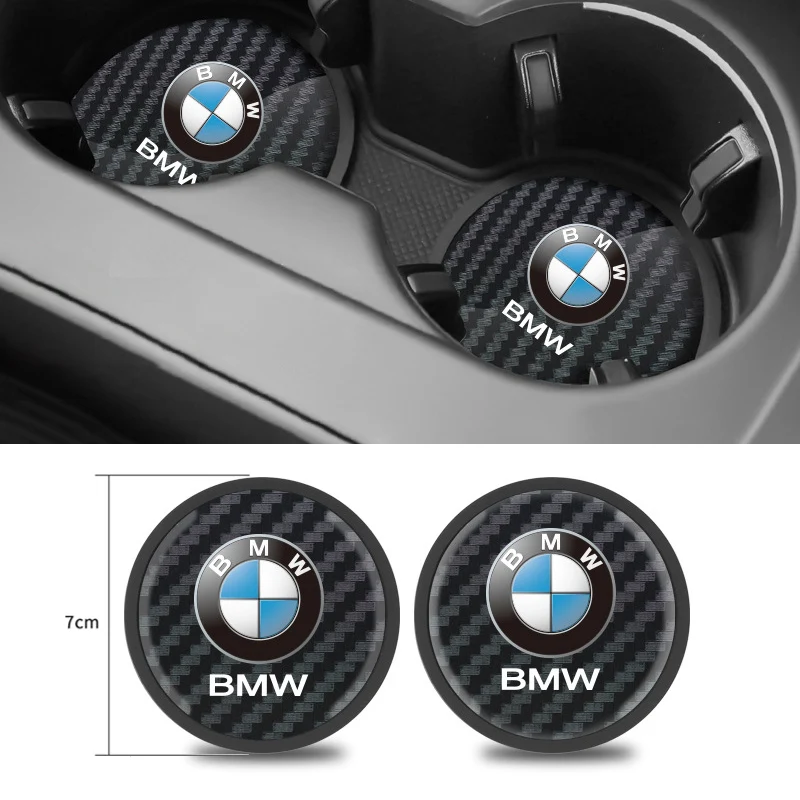 2pcs High Quality Car Water Cup Pad Car Coaster Anti-Slip Drink Holder Mat For BMW i7 X7 G07 LCI iX I20 X1 U11 3 5 7 Series G70