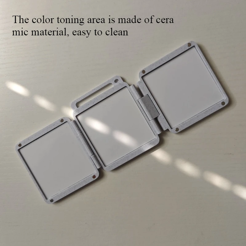 لوحة ألوان مائية سيراميك محمولة قابلة للطي، سهلة التنظيف، صندوق لوحة ألوان للفنانين أثناء السفر، لوازم فنية للرسم #2