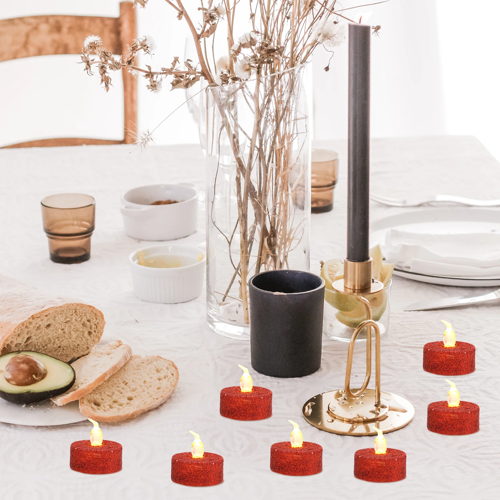 

12Pcs Led Candle Lights Flameless Flickering Electronic Wax Candle Lights Battery Operated Tea Light Decor