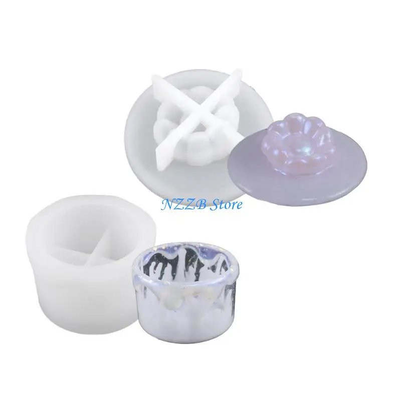 

T21F Flower Containers Mold Makeup Brush Mold Temperature Resistant Silicone Mould Cup Storage Box Mould