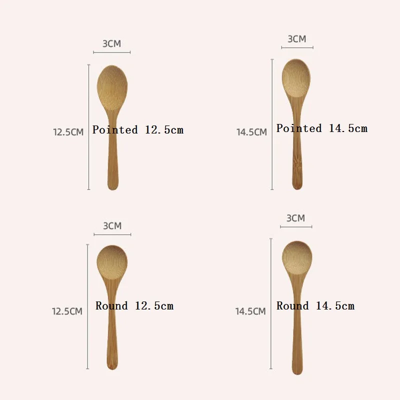 500Pcs Wooden Spoon Tea Spoons Bamboo Tableware Condiment Coffee Dishes Spoons for Serving Cooking Tools Home Kitchen Utensils