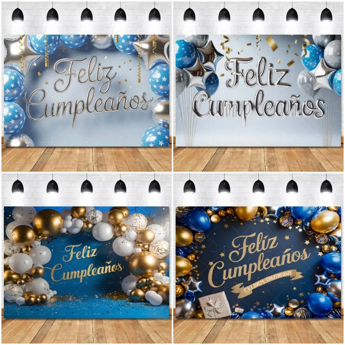 

Spanish Feliz cumpleaños Theme Birthday Party Decoration Background Colorful Balloons Photography Studio Backdrop Adult Gifts
