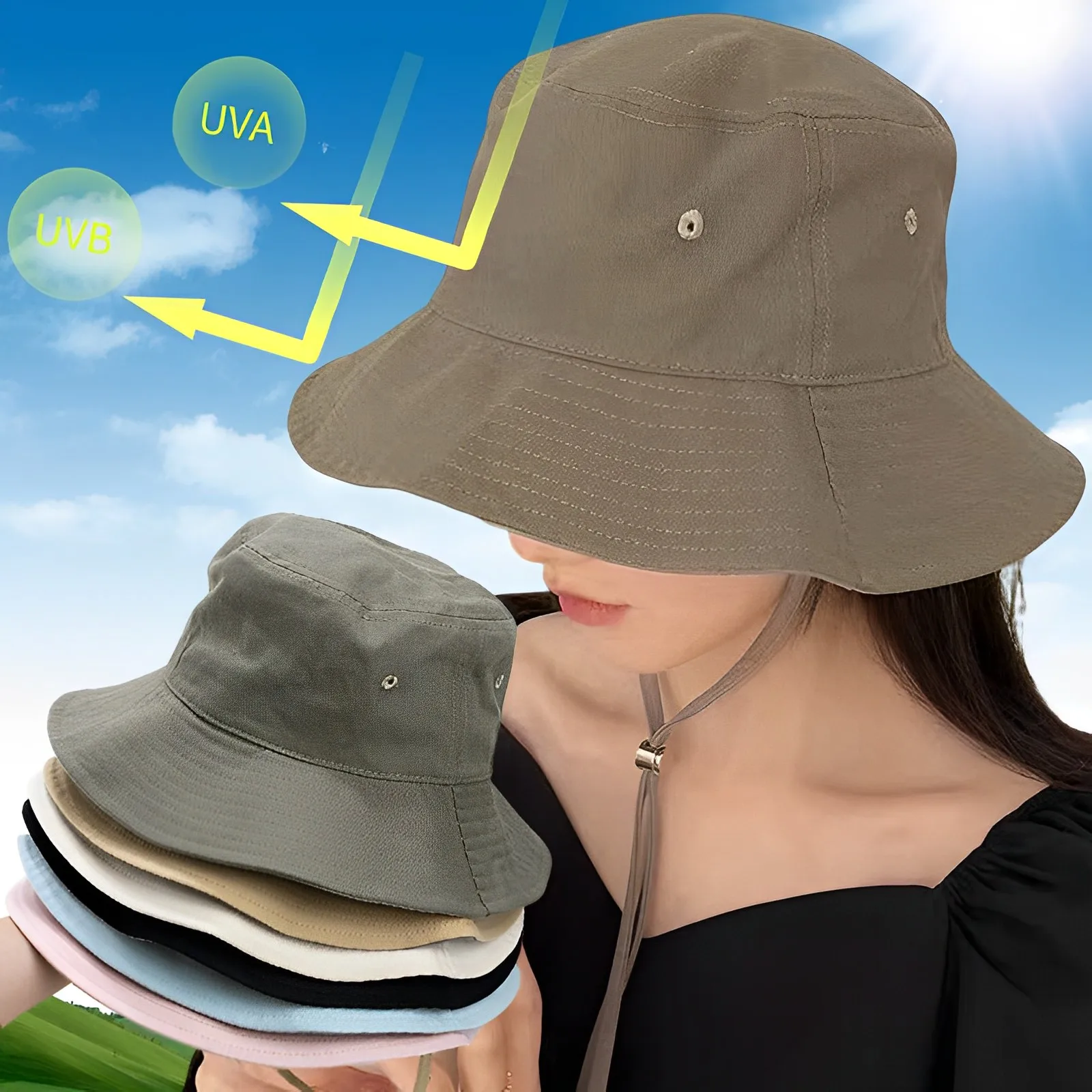 

Sun Protection Fisherman Hat Women Foldable Summer Sun Anti-UV Protection Camping Hiking Mountaineering Caps Men's Outdoor Hat