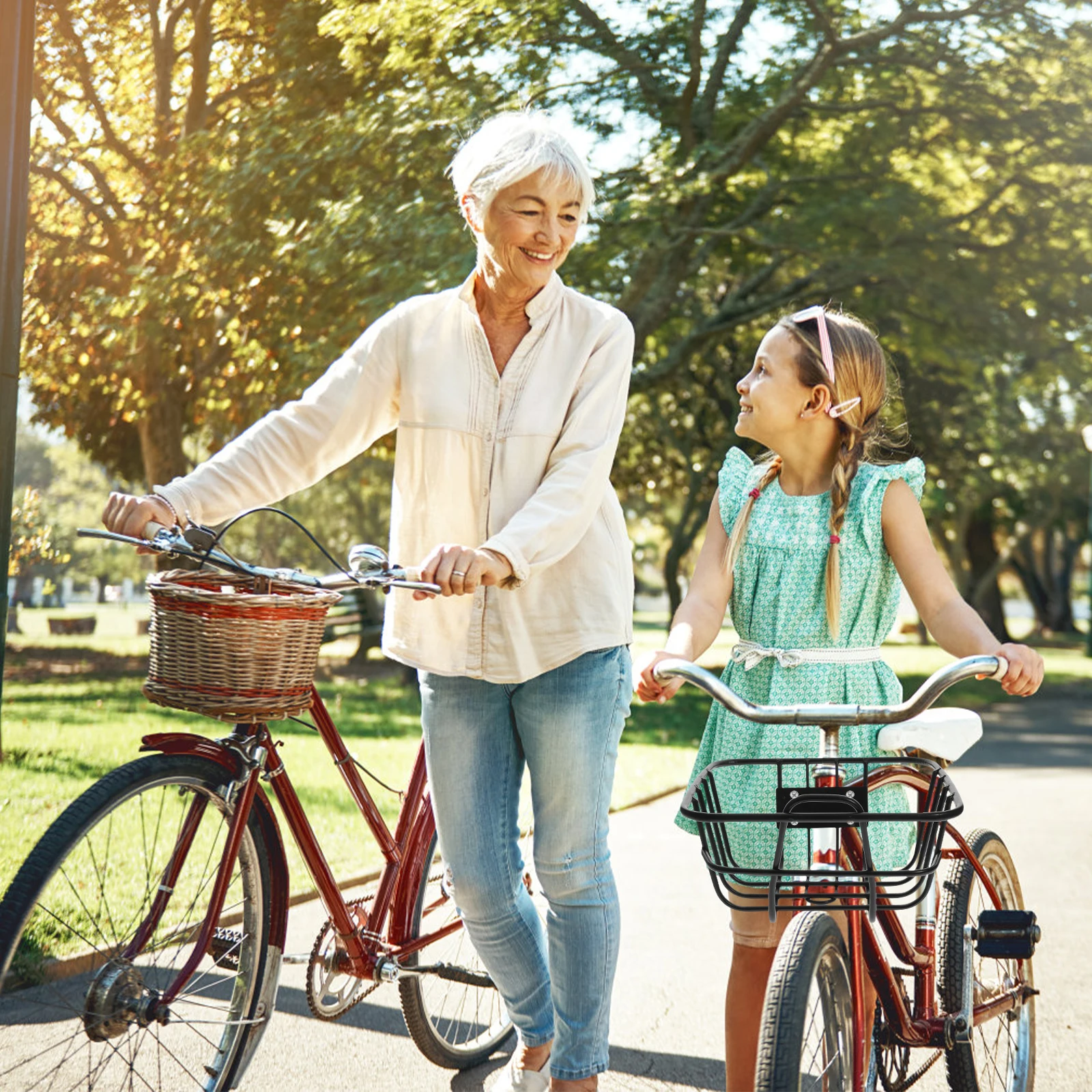 

Front Bike Basket for Kids and Adults Heavy Duty Iron Mount Handlebar Storage Cycling Accessory Detachable Convenient Ride