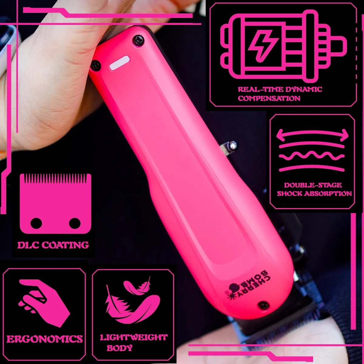 Профессиональная индукционная машинка для стрижки волос Hall с постоянным двигателем, 2025 Everglow, 7000 об/мин, машинка для стрижки волос с маслом панк-медведя, электрическая машинка для стрижки волос DLC с керамическим лезвием