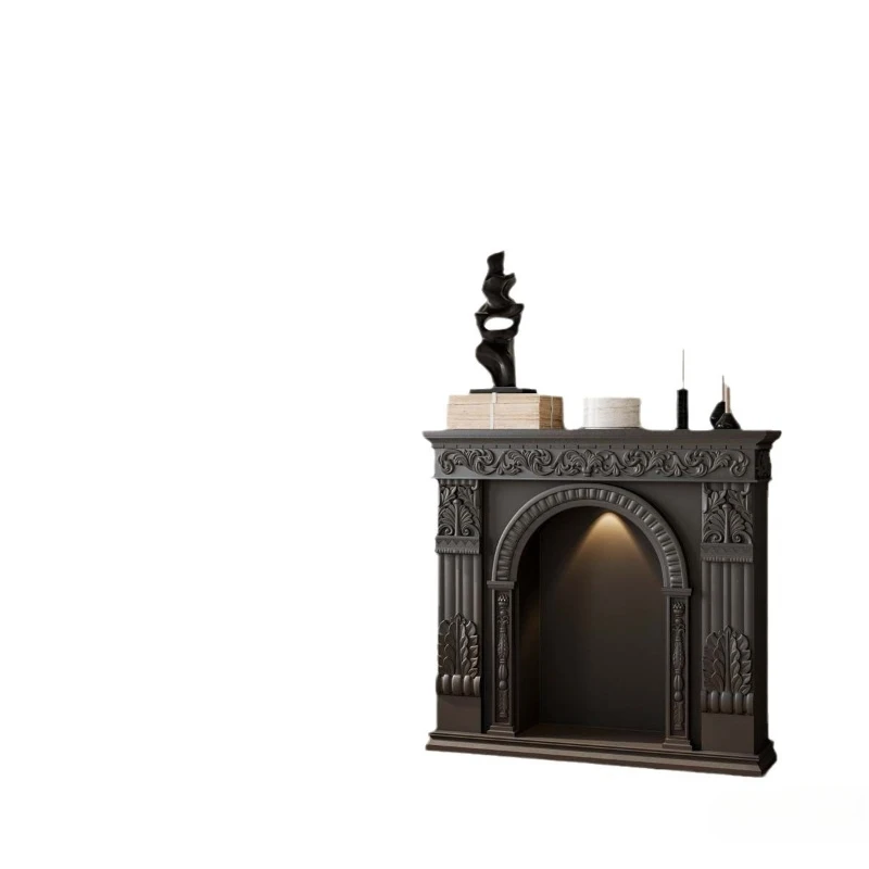 French carved mantel, cream wind retro locker with light