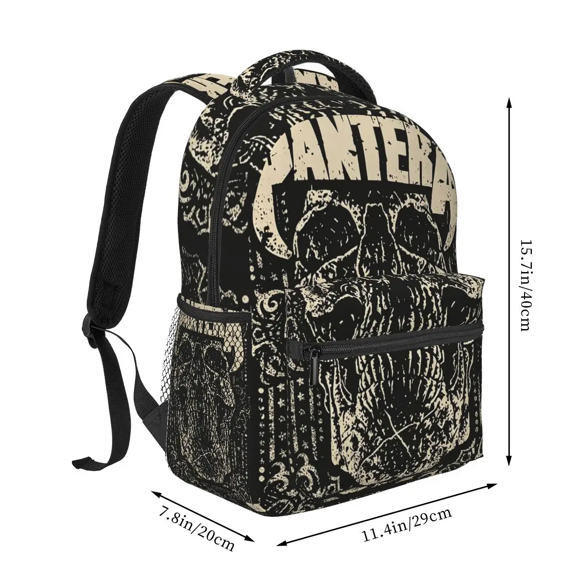 Pantera Band Album Graphic Gothic Skull Backpack Student Boys Girls BookBag Children School Bag Shoulder Bags for Men Women