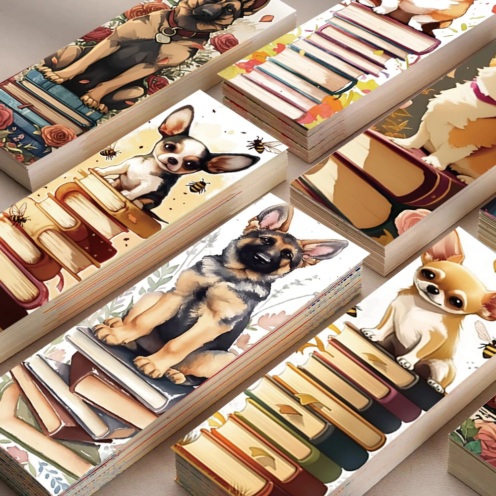 30PCS Dog Reading Book Bookmarks Aesthetic Cute Style Books Graffiti Book Teacher Reward  Graffiti Exquisite Gifts Bookmarks
