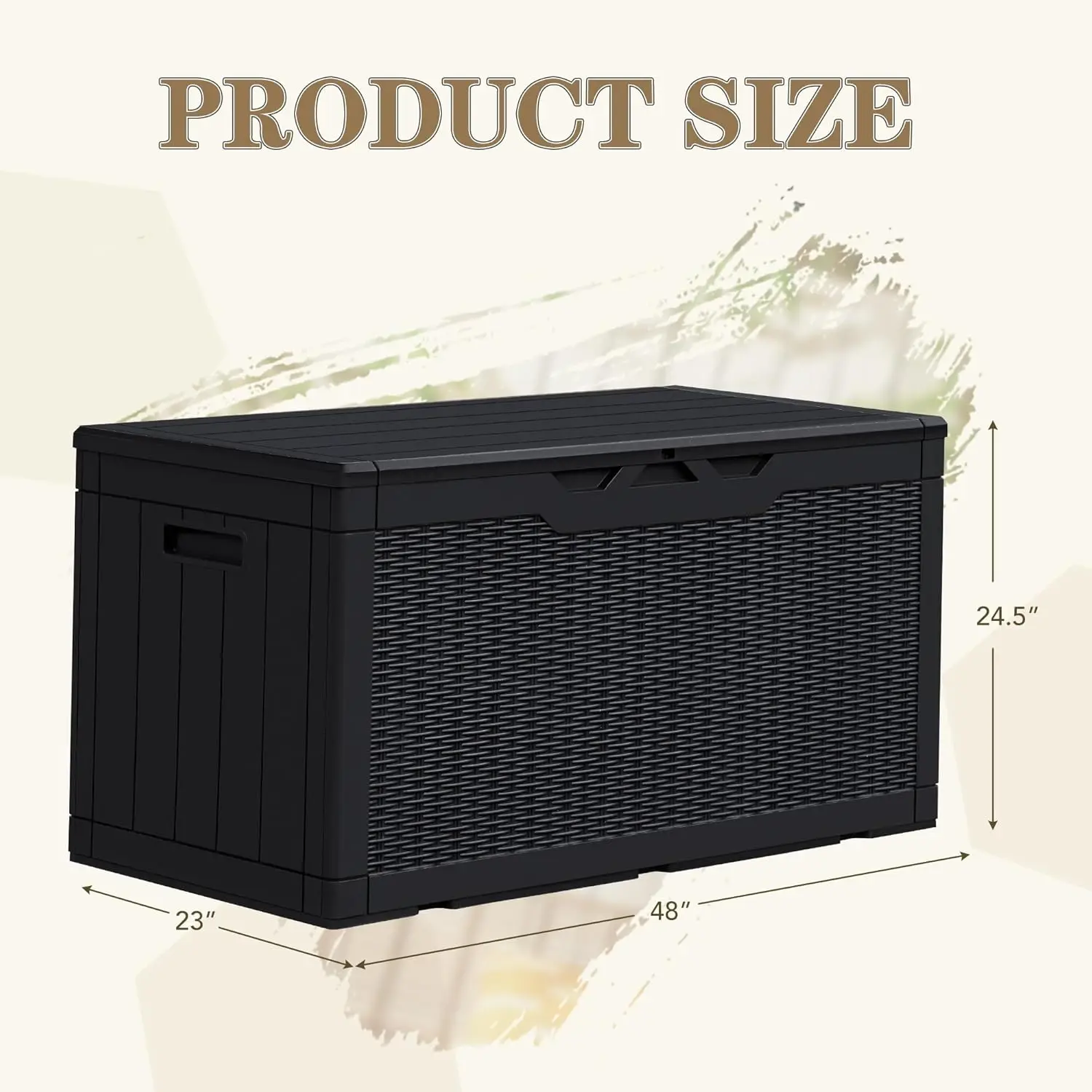 

100 Gallon Resin Deck Box,Outdoor Large Storage Box,Weatherproof and UV Resistant,Lockable Storage Container