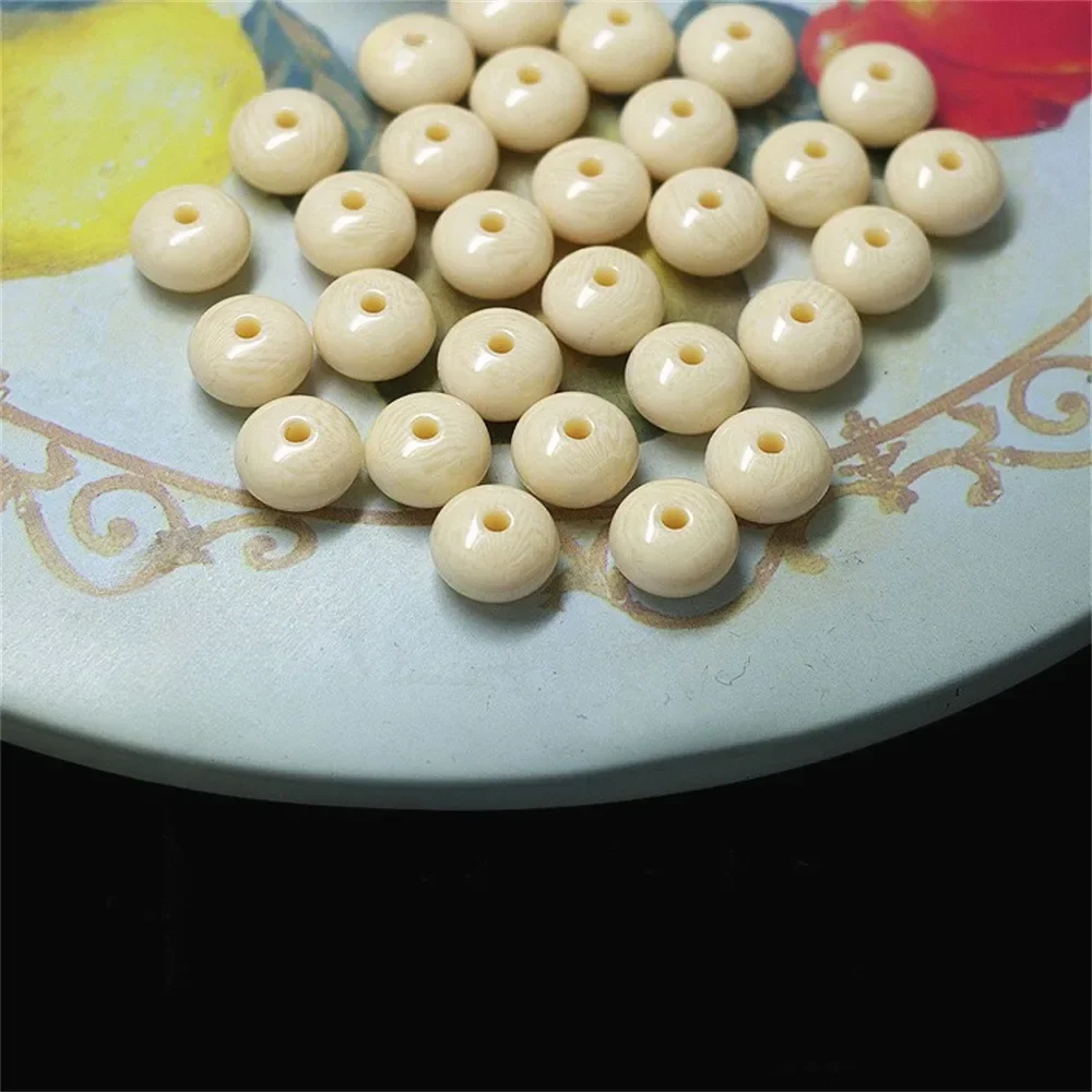 Abacus Loose Beads for Jewelry Making 6-10mm Imitation Amber Ivory Beeswax DIY Bracelets Necklace Earring Key Chain Accessories