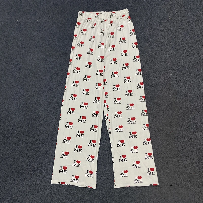 Dames losse comfortabele huisstijl bedrukte letterbroek herfst casual nieuwe mode damesbroek