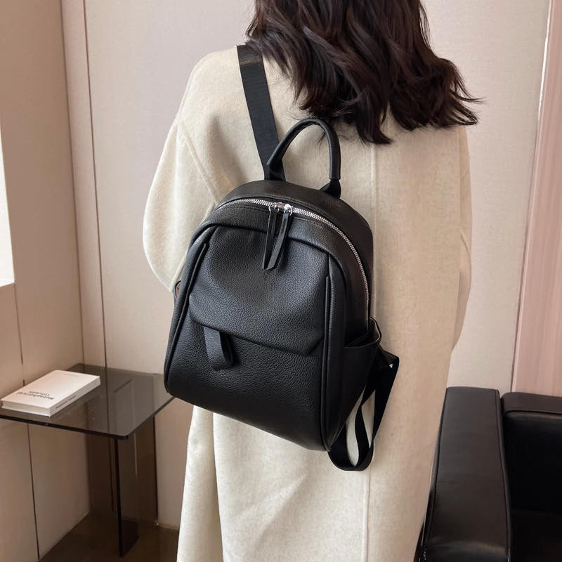 Designer Cute Fashion Women Leather Backpack Mini Soft Multi-Function Small Backpack Female Ladies Shoulder Bag Girl Purses