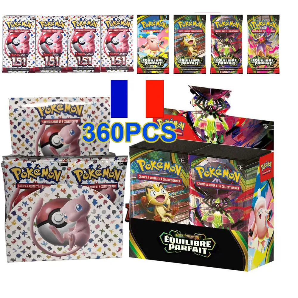 Versión Francesa, 360 Tarjetas Pokémon, Obsidian Flames, Tenebres, Embrasees, 151 Aventures, Ensemble Booster, Tarjetas Coleccionables, Juguete de Regalo