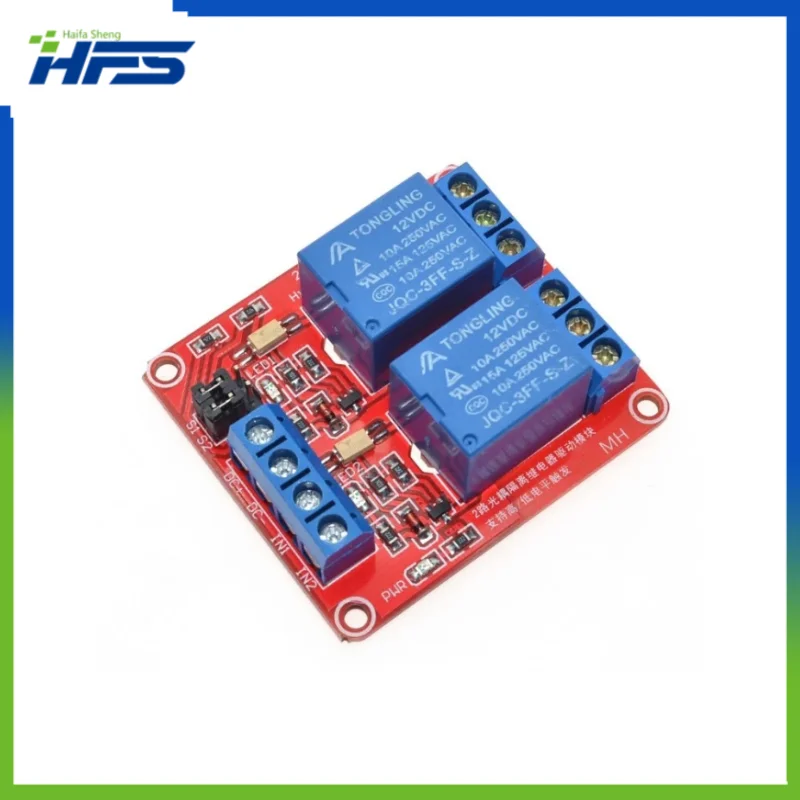 12V 2 Channel 4 Optocoupler Isolation Road Relay Module Supports High and Low  Trigger