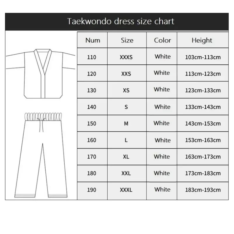 Professional ITF Taekwondo Uniform Taekwondo Student Doboks Suit Kimono Martial Arts TKD Clothes Long Sleeve Fitness Gi