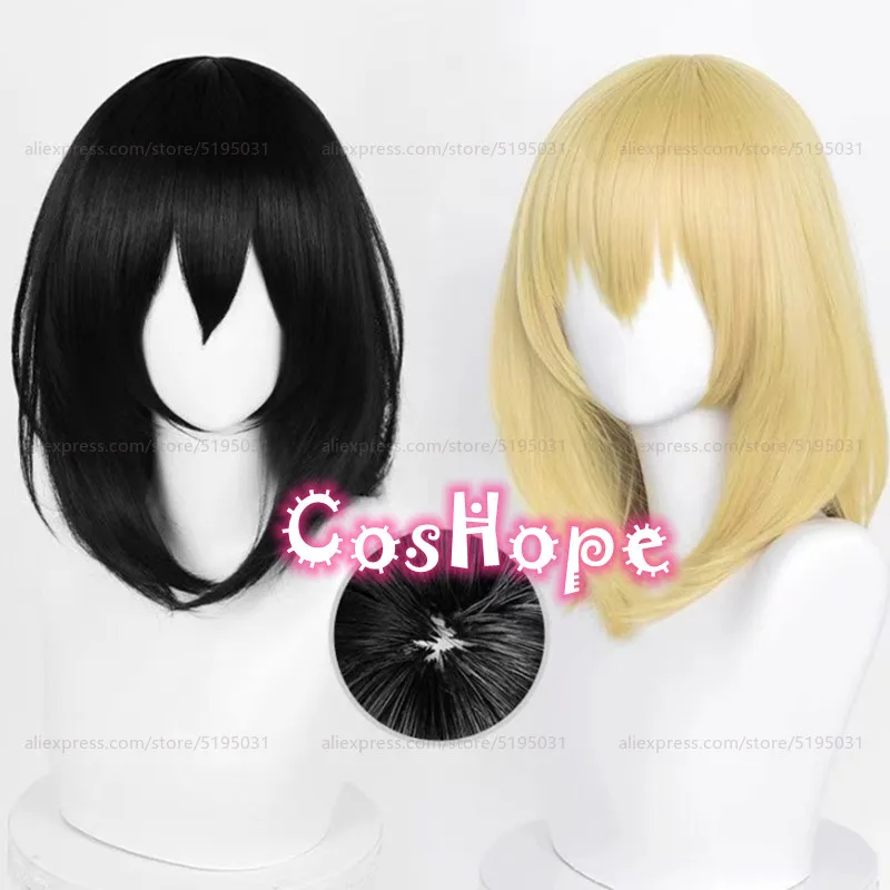 Howl Cosplay Wig 45cm Short Golden Black Wig Cosplay Anime Cosplay Wigs Heat Resistant Synthetic Wigs